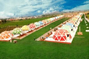 Eco Resort with Greenery in Mannanur with Ecodomes and Ecospherical Domes.
